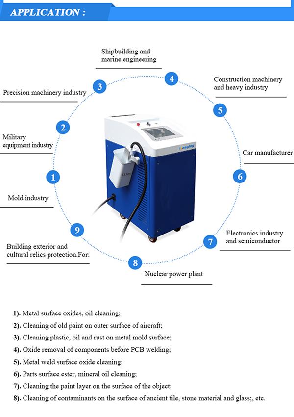 reaying laser cleaning machine for metals and coated products