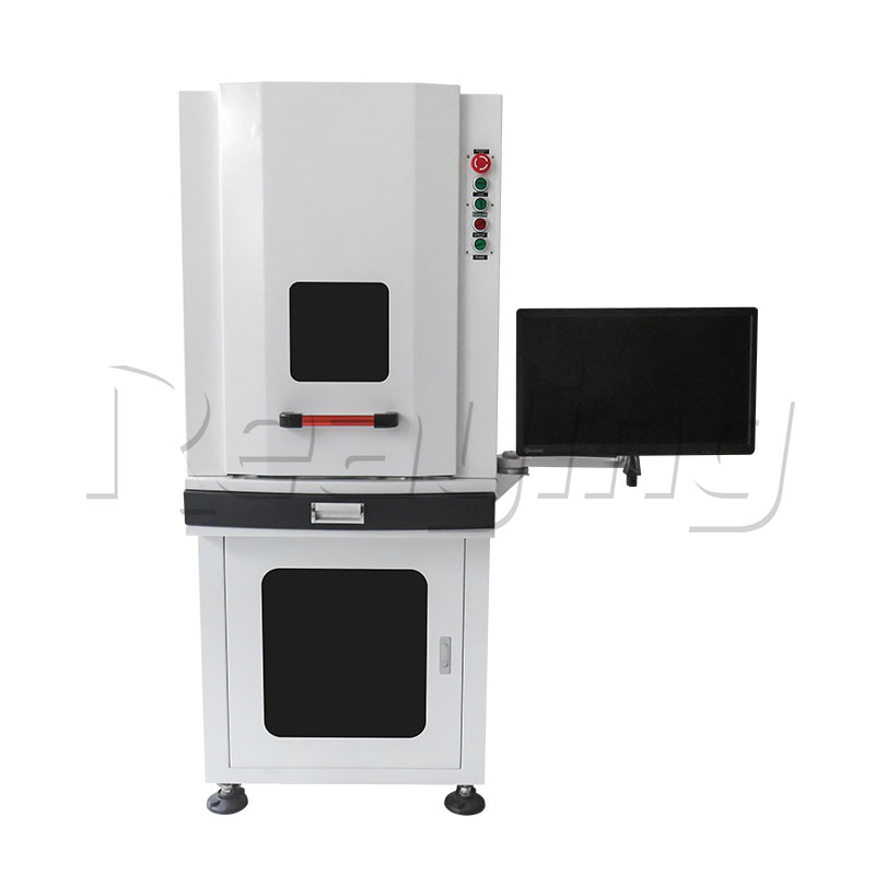 cnc fiber laser marking metal engraving machine with safety enclosed cover